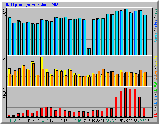 Daily usage for June 2024